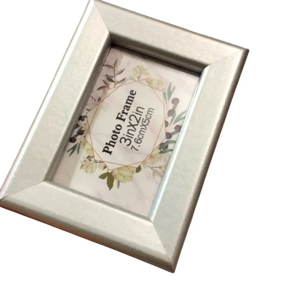 Silver Wood Mini Photo Frame Desk Keepsake Decor 3